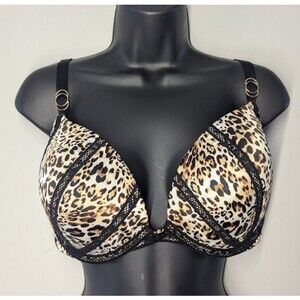 Victoria's Secret Very Sexy Push Up Pigeonnant Bra 38DD Leopard
